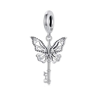 S925 Sterling Silver Butterfly Key Secret Garden Charm Pendant -YOUnique Designs