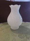 Vintage Milk Glass Hobnail 7 Inch Hurricane Lamp Chimney 3 Inch Base