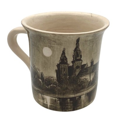 KRAKOW Poland Handmade Studio Art Pottery Mug Coffee Tea Cup Artist Signed