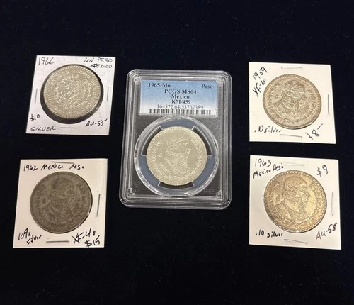 1965 Mexico Un Peso Silver — photo from the most recent tracked eBay sale