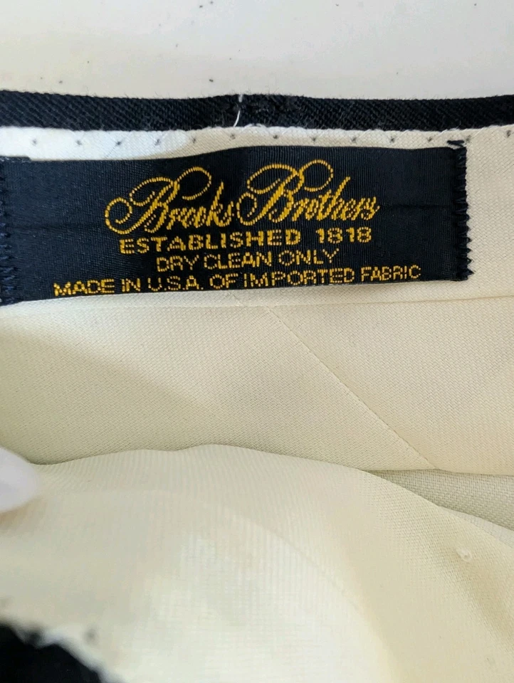 Brooks Brothers Dress Pant Men 36 (Fits 35x30.5) 1818 Luxe 100% Wool Navy - Image 3 of 4