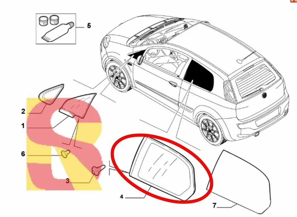 51885630 VETRO FISSO POSTERIORE SINISTRO FIAT PUNTO / EVO 3 PORTE ORIGINALE Foto 4 de 4