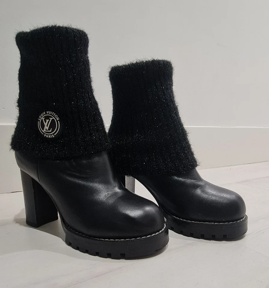 Botin plataforma Piel y Lana LV - Imagen 2 de 4