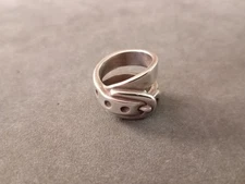 Uno De 50 Silver Plated Belt Ring Size 7