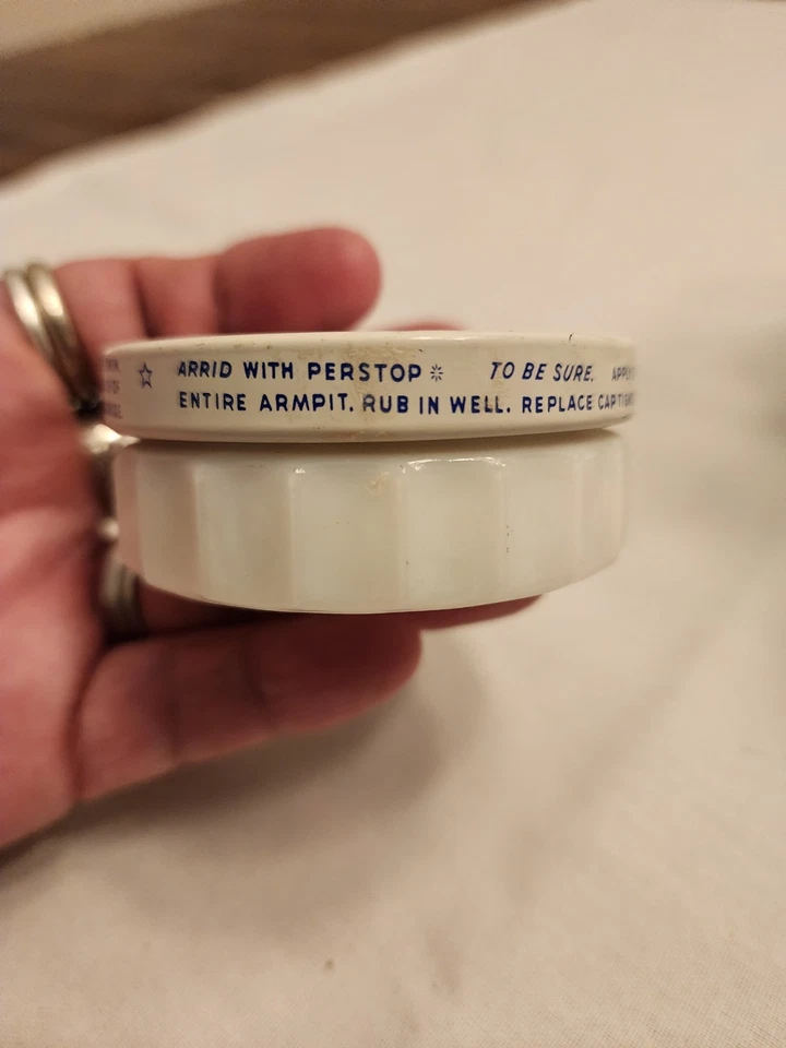 Arrid Extra Dry Anti-Perspirant Deodorant Cream .75oz  Empty Glass In Good Cond - Image 2 of 4