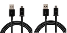 2 Pack PlayStation 4 / XBOX One Controller USB Charge Cable (Charger Cord) BLACK