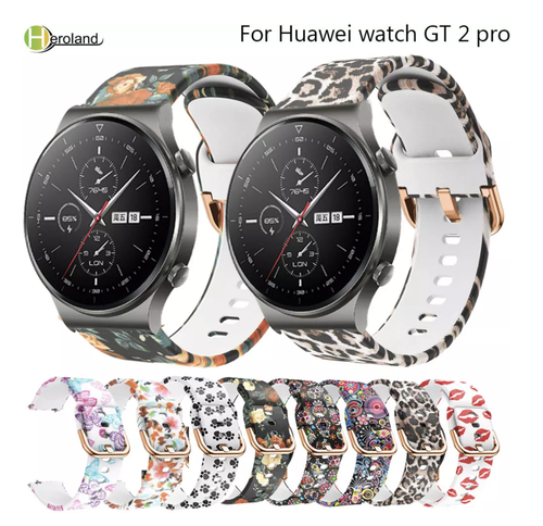 Pulsera correa smartwatch Huawei GT 2 Pro silicona besos huellas flores 22  mm | eBay