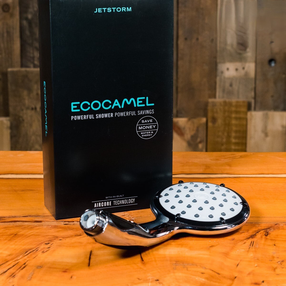 Ecocamel Jetstorm Eco Shower Head Chrome Caravan Motorhome & FREE Hose