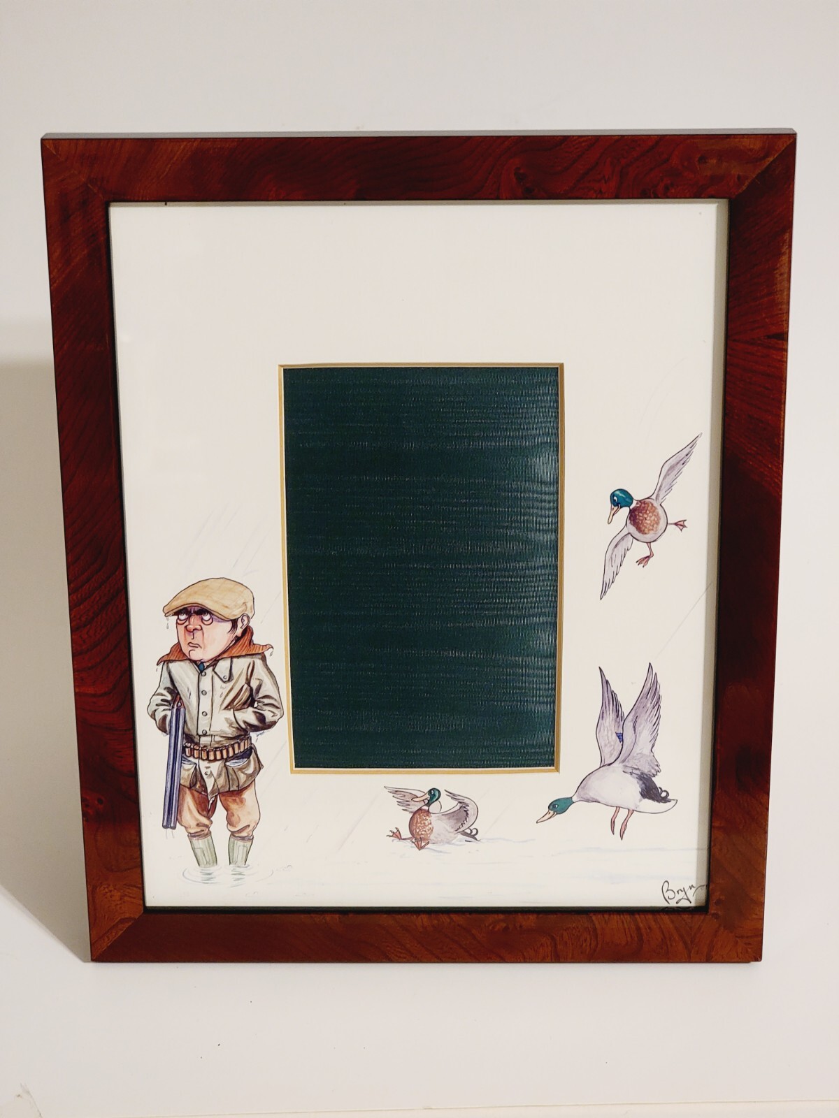 Bryn Parry Wood Picture Frame Duck Hunting Theme Matting, Photos Sz 5