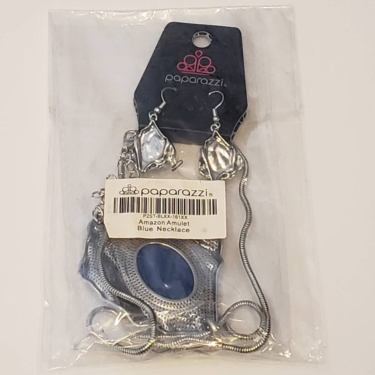 Paparazzi Amazon Amulet Blue Necklace Earring Set Boho Artsy