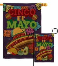 Cinco de Mayo Burlap Garden Flag Summertime Decorative Yard House Banner