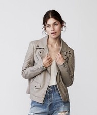 Express Faux Leather Gray Quilted Minus The Leather Moto Jacket Coat Outerwear S