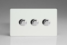 Varilight Screwless Premium White Plastic V-Pro LED Dimmer Light Switches 0-120W