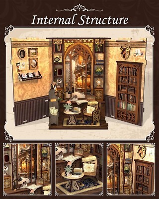 3D Wooden Puzzle Book Nook Kit - Fantasy Library Model Bookshelf