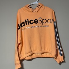 Justice Girls Cropped Hoodie Size XLP 16P-18P . NWT Orange Long Sleeve