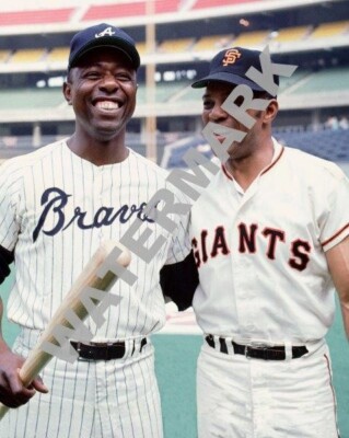 HANK AARON - WILLIE MAYS Atlanta Braves 8 x 10 Photo Poster Man Cave