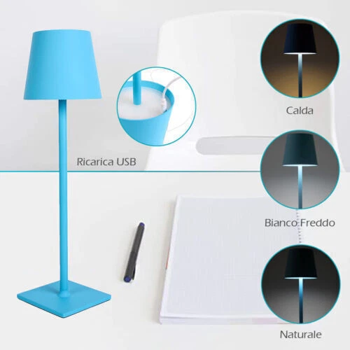 Lampada Touch da Da tavolo Led Ricaricabile Ristorante Ufficio Salone Soggiorno - Immagine 3 di 4
