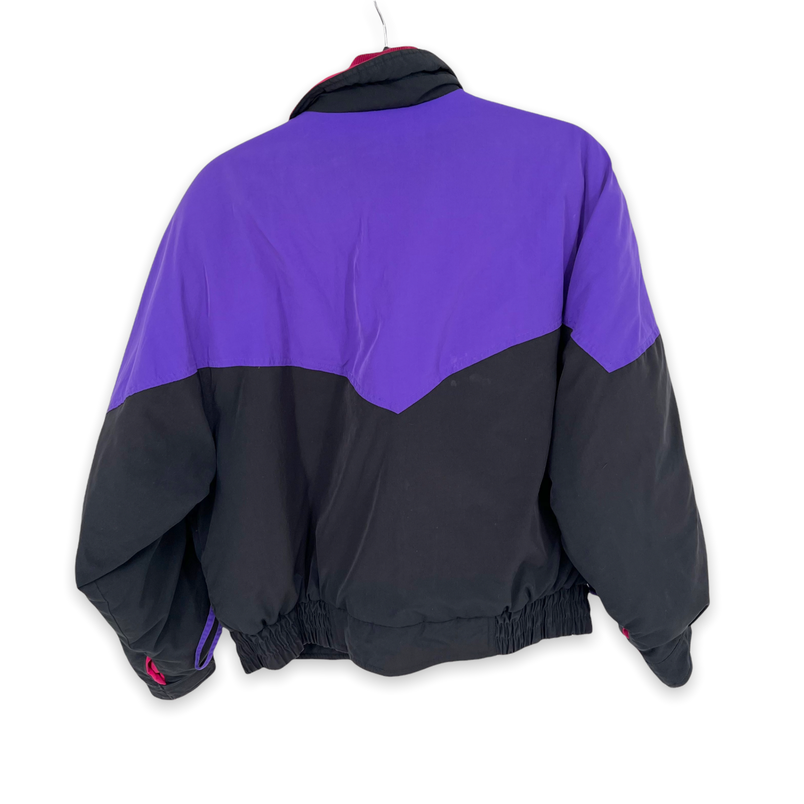 Vintage 80s Eddie Bauer Full Zip Goose Down Ski Coat Womens Large Black  Purple | eBay