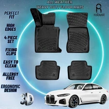 Custom Floor Mats Fits BMW i4 eDrive 2023-2025 Rubber All Weather Protect Liners