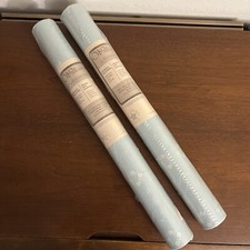 Vintage Wallcoverings Wallpaper Set Of 2 Blue w/ White Flowers Made In USA