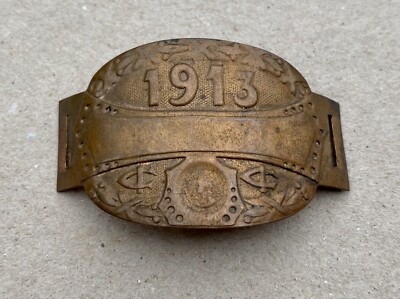 Plaque Fiscale Vélo 1913 – Badge Vintage Club Français – Cyclisme Années 20