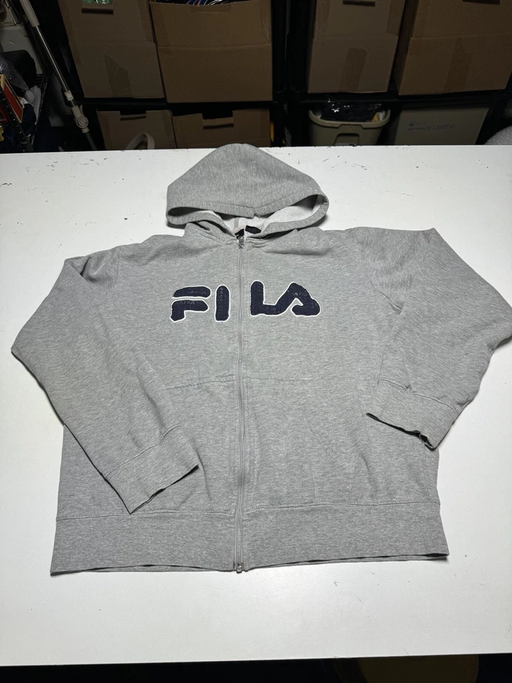 Fila Grey Women’s Full Zip Hoodie Sweater SIZE LARGE - Image 2 of 4
