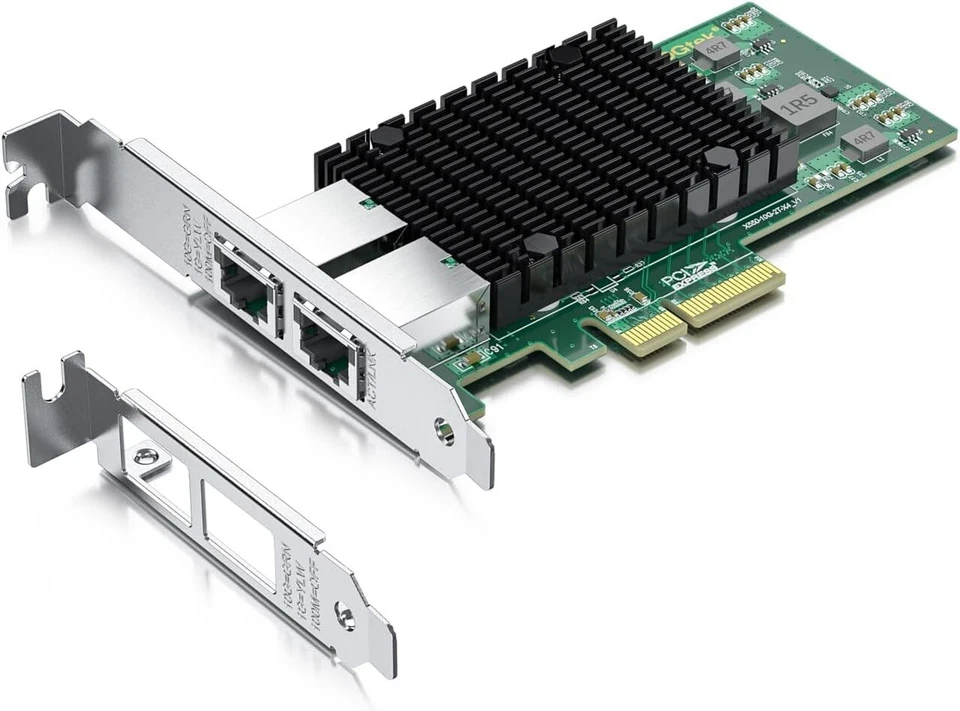 Dual RJ45 Network Adapter - 10Gb PCIe X4 Card Compatible with Windows/Linux - Image 3 of 4