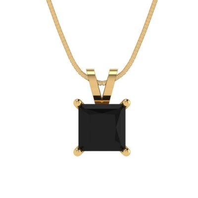 1.5 Ct Natural Onyx - Everyday Pendant W/ 18'' Chain - 14K/18K Gold - Gift Ideas