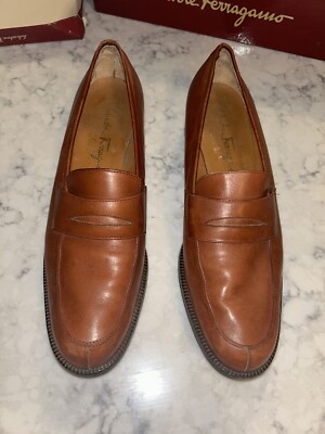 Salvatore Ferragamo Men’s Loafers Size 8- Very Good Condition Salvatore Ferragamo Tan Leather Penny Loafers Mens Size 8 EE  main image 4