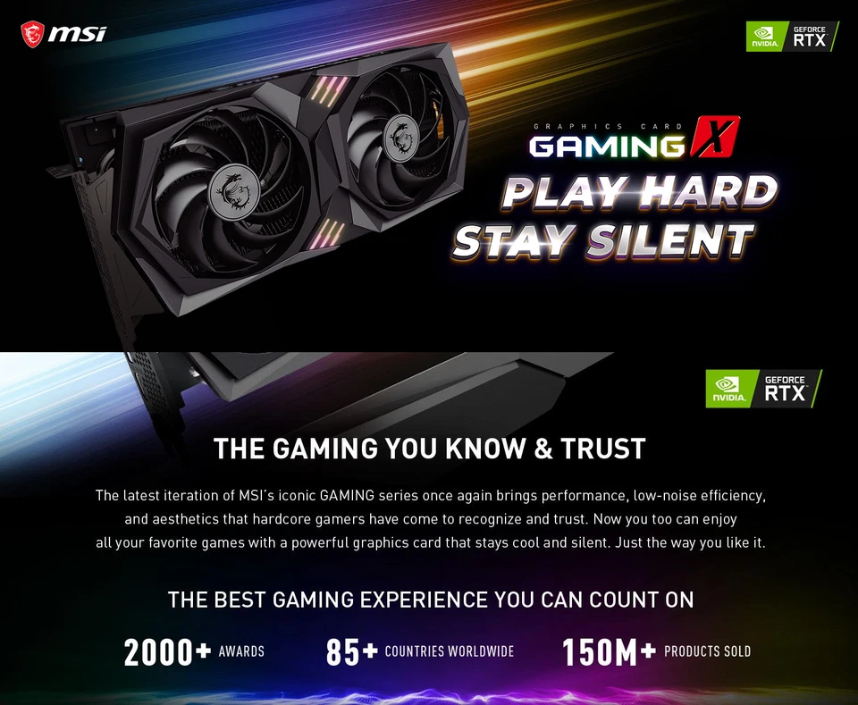 MSI Gaming GeForce RTX 3060 12GB 15 Gbps GDRR6 Boost Clock: 1837 MHz 192-Bit HDM - Image 3 of 4