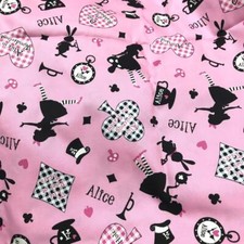 Alice in Wonderland Fabric 114x105cm/44.88x41.33"/1.24x1.14yd Pink Alice Alice