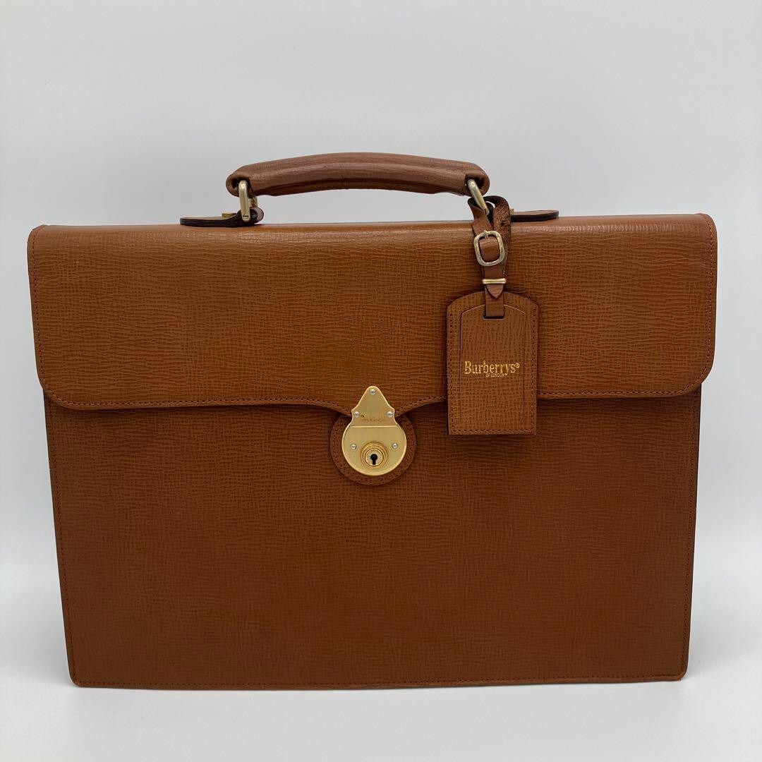 Burberry y2k briefcase vintage leather bag hand men's brown Burberry y2k briefcase vintage leather bag hand men's brown