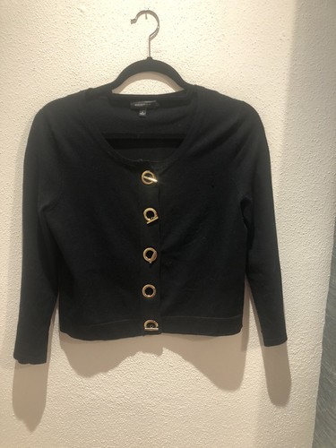 Spense S black cardigan gold buttons 