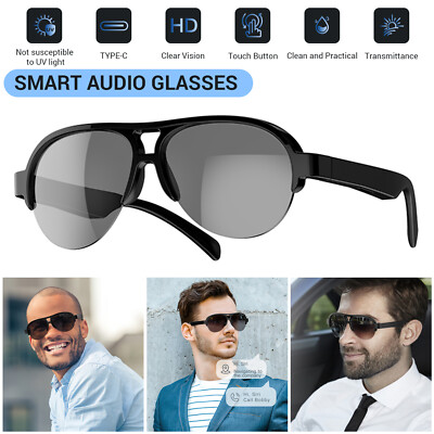Bluetooth 5.3 Smart Glasses Drahtlose Kopfhörer Audio Musik Sonnenbrille UV-Schu