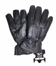 MENS SOFT REAL LEATHER WINTER DRIVING INSULATE LINED STRETCHABLE GLOVES - UK2Z