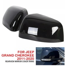 Gloss Black Add-on Rearview Mirror Cover Caps For 2011-2020 Jeep Grand Cherokee