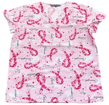 Womens microfiber ultra soft touch medical scrub Believe Cure Faith L