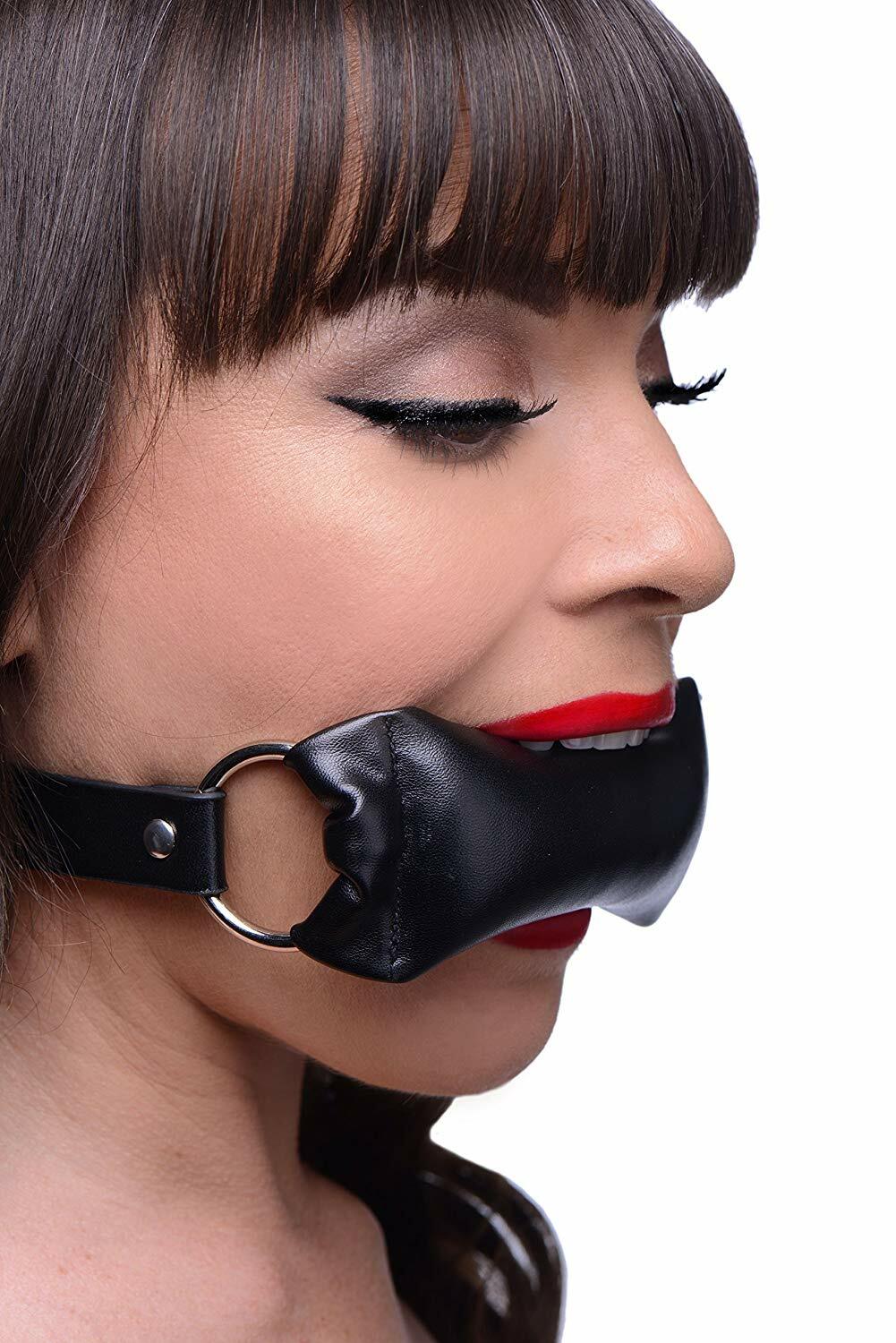 Leather Padded Pillow Mouth Gag,Open Mouth Bit Gag, Horse Pony Play