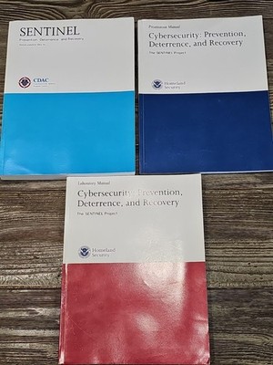 3 Books Sentinel Cybersecurity Prevention Deterrence Recovery Presentation SC CD