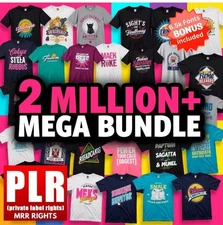  2 Million Mega Bundle ditable T-Shirt Designs , Eps, Ai, Psd, Svg, Png,PLR MRR 