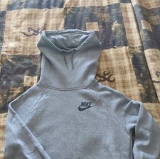 Nike Fleece Pullover Hoodie Gray Women's Size Small Logo Funnel Neck Hoodie