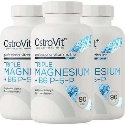 TRIPLE MAGNESIUM + VITAMIN B6 P-5-P   90 360 Kaps - Schlafqualität Energie Fokus