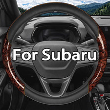 15 Steering Wheel Cover Genuine Leather For Subaru Peach Wood Brown Anti-skid 15 Steering Wheel Cover Genuine Leather For Subaru Peach Wood Brown Anti-skid