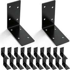 20Pcs 4X4X2 Inch Heavy Duty Corner Brackets, Black L Brackets for Wood