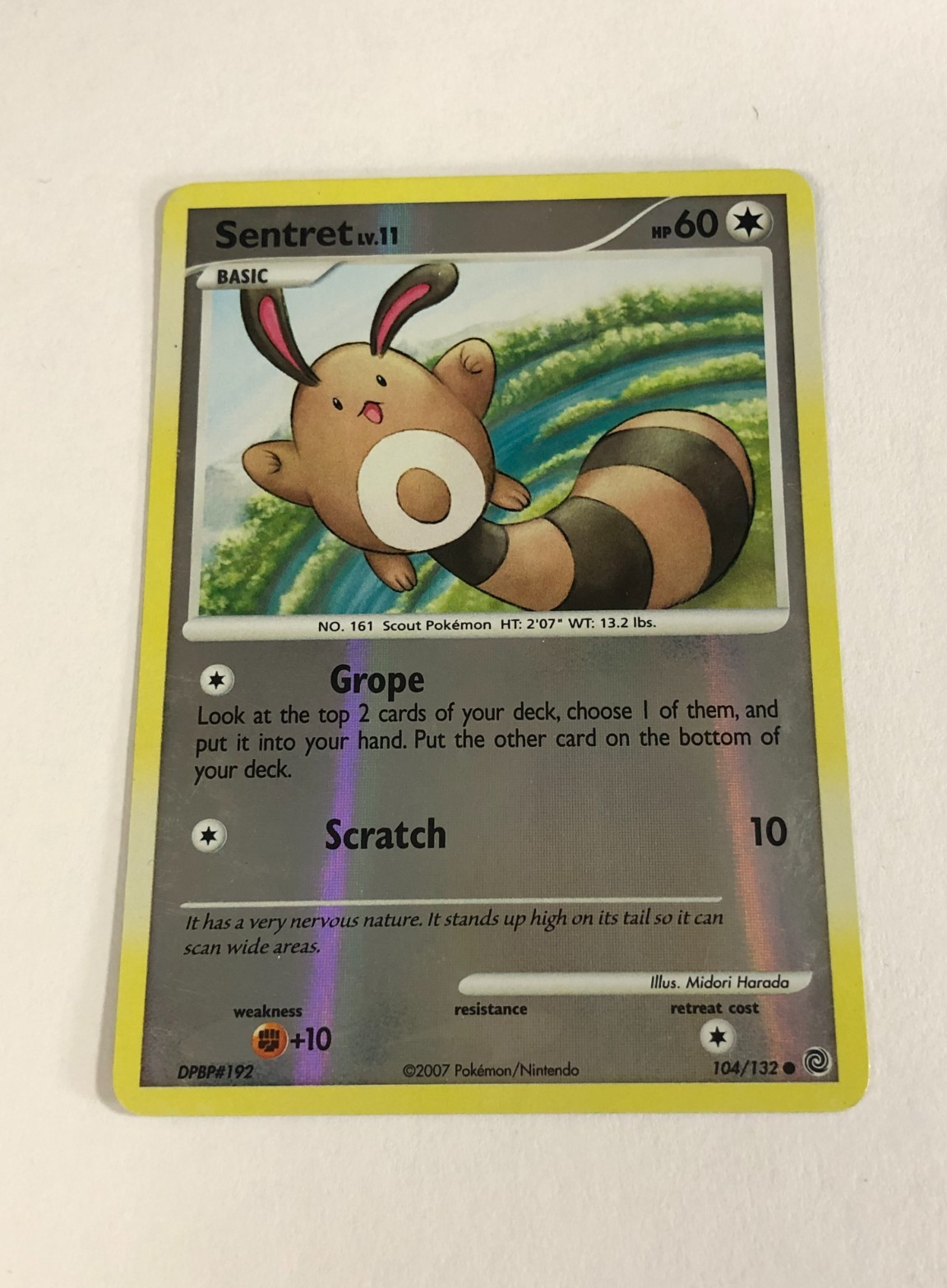 Pokemon Card Secret Wonders Reverse Holographic Sentret LV.11 104/132 Moderat PL