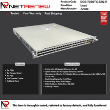 Arista DCS-7050TX-72Q-R 48x 10GB 6x 40Gbe QSFP Switch