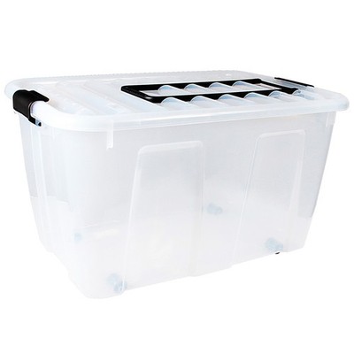 Aufbewahrungsbox Kunstoffbox mit Deckel mit Rädern 85L