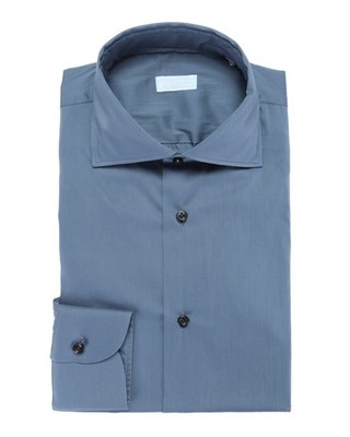 NWT IL SARTORE NAPOLI by VINCENZO DI RUGGIERO SHIRT blue stretch 42 16 1/2