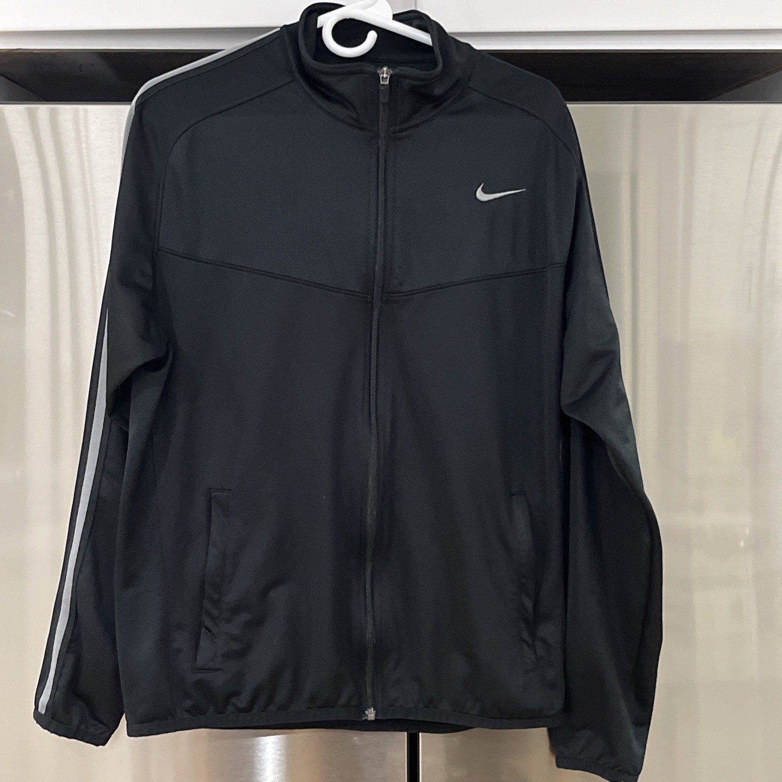 Nike Track Jacket Full Zip Solid Black Men’s Size… - image 1