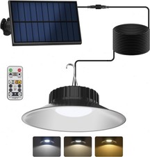 LED Solar Pendant Light Dusk to Dawn Outdoor Indoor Garage Garden Yard Shed Lamp